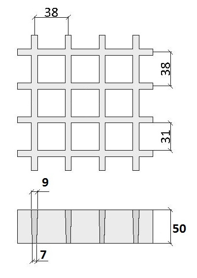 GRP grating 38mm square mesh design