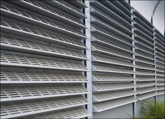Corrugated perforated sheet for shading screen
