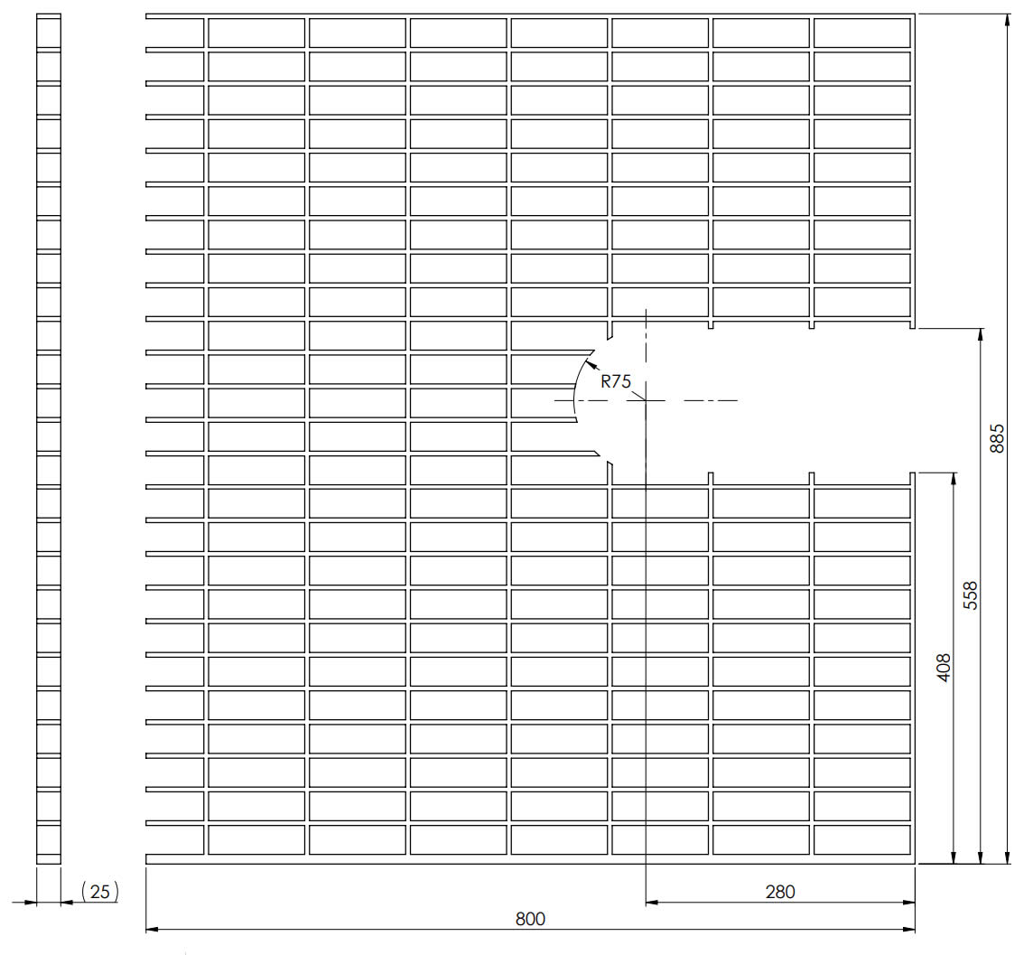 Aluminium press locked rectangular grating for platform stair tread